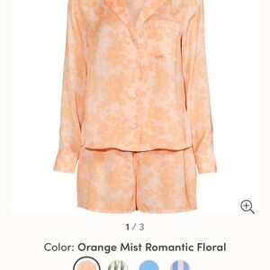 Lands' End Orange Mist Floral Pajama Set